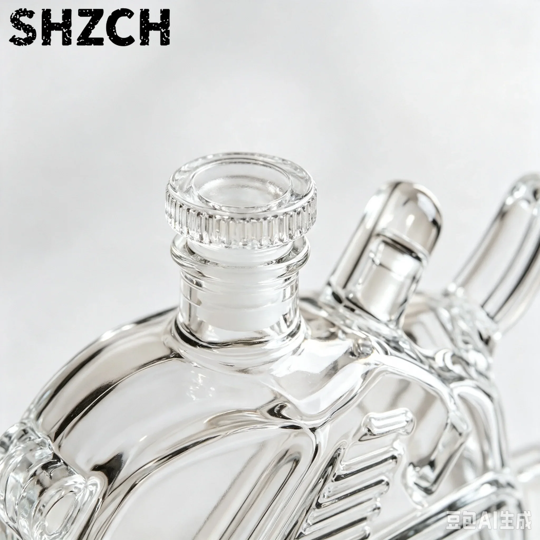 Vintage Collectible Bottles - 빈티지 체인톱 모양의 유리 디캔터, 100주년