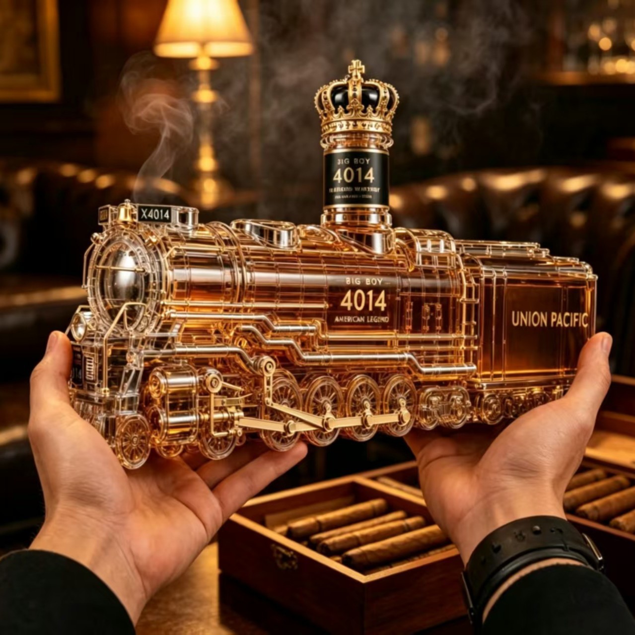 Vintage Collectible Liquor Bottles - 빈티지 스타일의 증기 기관차 디자인 위스키