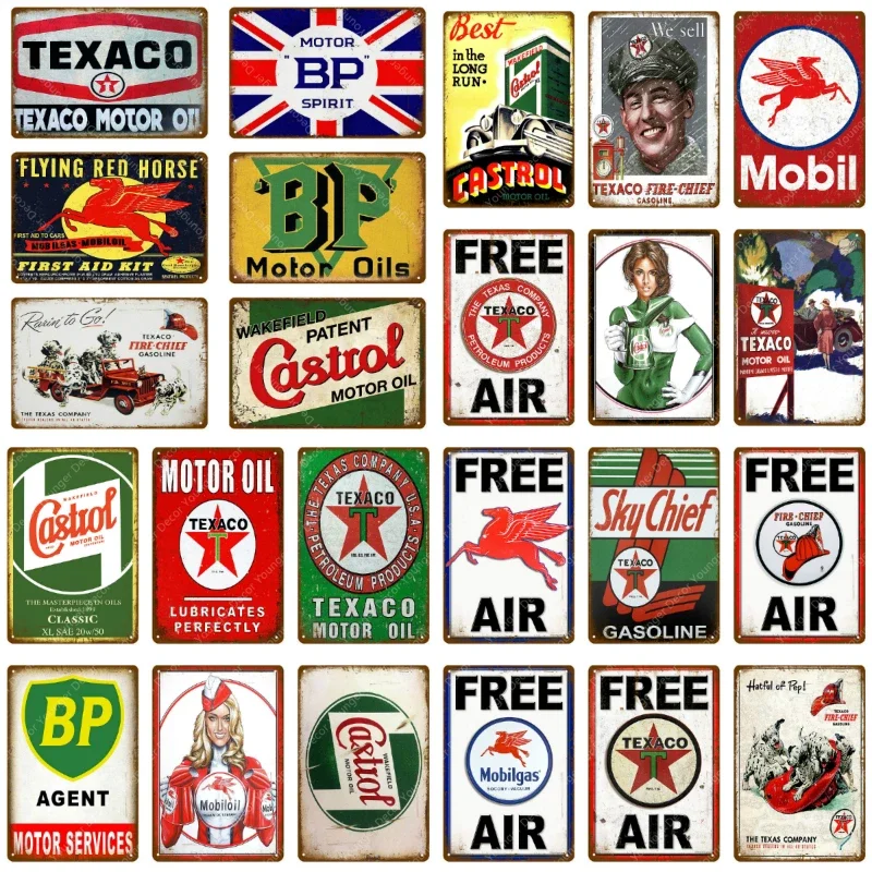 Vintage Collectible Plates - 빈티지 텍사코 모터 오일 사인 스카이