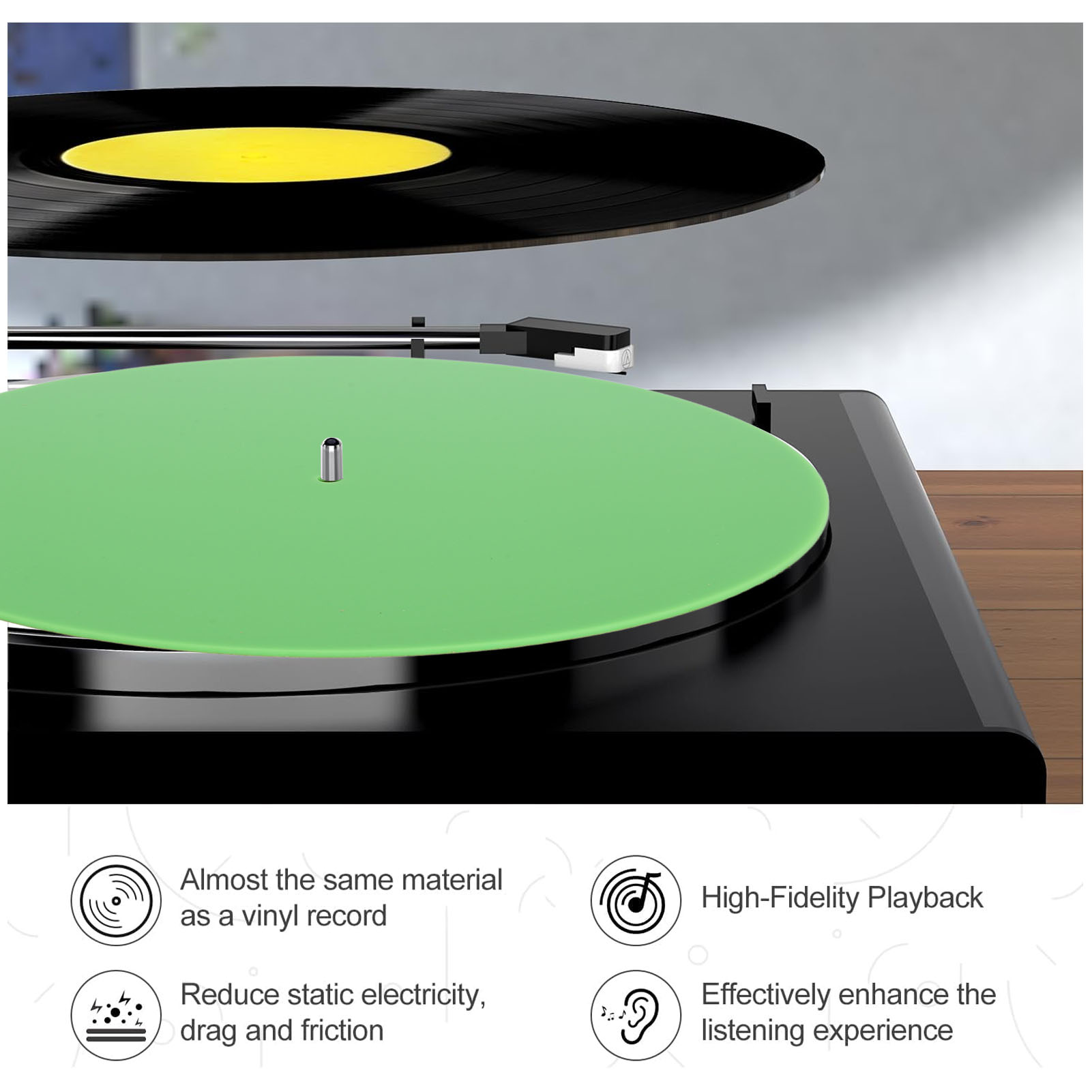 레코드 플래터 슬립 매트, 아크릴 턴테이블 교체, 아름 - Vinyl Record Cleaner 리뷰 및 가격