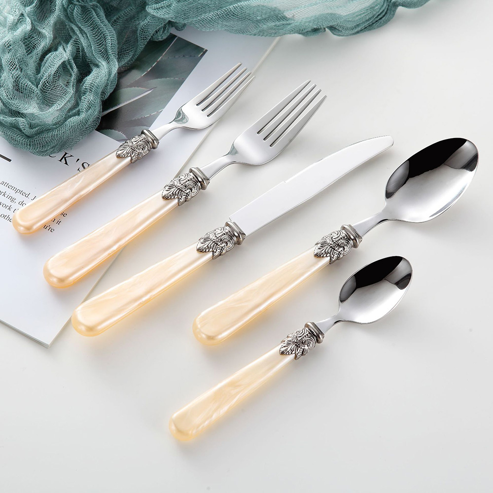 5pcs 빈티지 칼 세트 아크릴 손잡이 304 스테인레 - Vintage Collectible Spoons 리뷰 및 가격