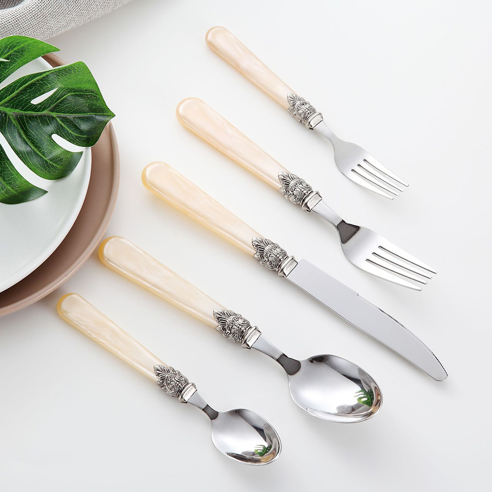 5pcs 빈티지 칼 세트 아크릴 손잡이 304 스테인레 - Vintage Collectible Spoons 리뷰 및 가격
